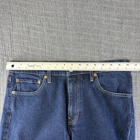 Levi's 511 Jeans 32X34 Mens Dark Blue Jeans Premium Denim BIG E Leather Patch - Picture 4 of 8